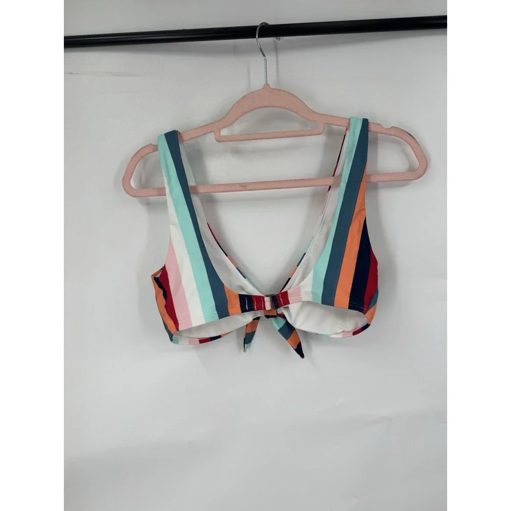 Hollister Striped Bikini Set‎ Women L/S Colorful Beach NEW Coastal Preppy Summer